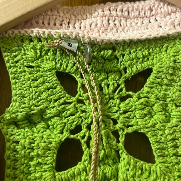 CeliaB Dress Celia B Folke Crochet Patchwork Granny Square Mini Sz S‎ - Picture 7 of 8